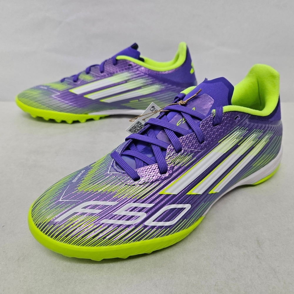 Adidas F50 League TF Soccer Cleats JH7724 Purple Rush Lucid Lemon Mens Size 7‎ - Picture 4 of 11